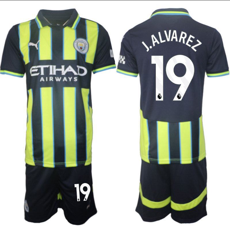 Men 2024-2025 Club Manchester City away black green #19 Soccer Jersey->manchester city jersey->Soccer Club Jersey